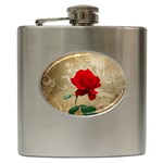 Red Rose Art Hip Flask (6 oz)