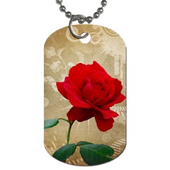 Red Rose Art Dog Tag (Two Sides) from ArtsNow.com Front