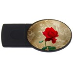 Red Rose Art USB Flash Drive Oval (2 GB)