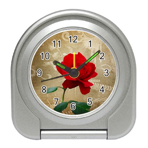 Red Rose Art Travel Alarm Clock from ArtsNow.com Front