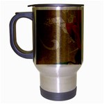 Red Rose Art Travel Mug (Silver Gray)