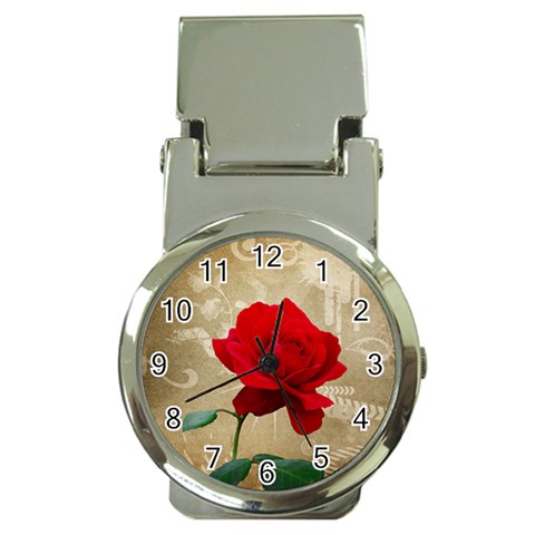 Red Rose Art Money Clip Watch from ArtsNow.com Front