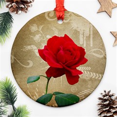 Red Rose Art Round Ornament (Two Sides) from ArtsNow.com Front