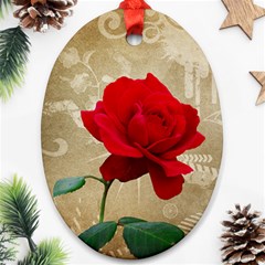 Red Rose Art Oval Ornament (Two Sides) from ArtsNow.com Front