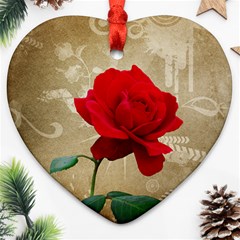 Red Rose Art Heart Ornament (Two Sides) from ArtsNow.com Front