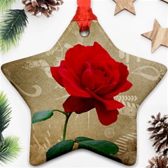 Red Rose Art Star Ornament (Two Sides) from ArtsNow.com Front