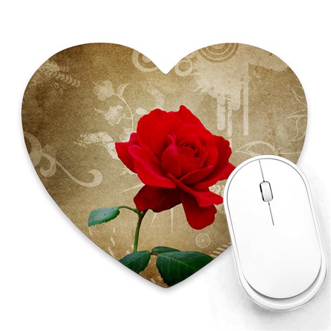 Red Rose Art Heart Mousepad from ArtsNow.com Front