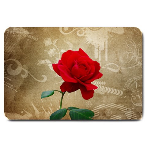 Red Rose Art Large Doormat from ArtsNow.com 30 x20  Door Mat