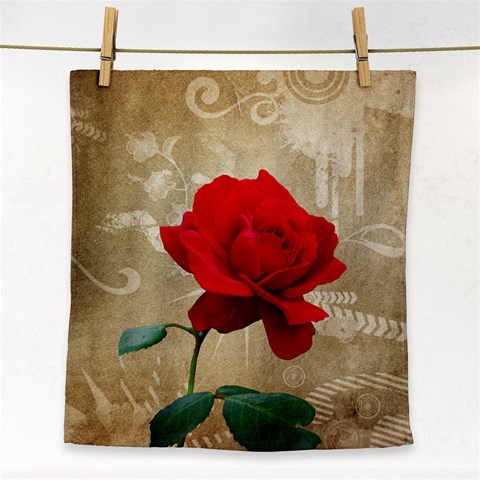 Red Rose Art Face Towel from ArtsNow.com Front