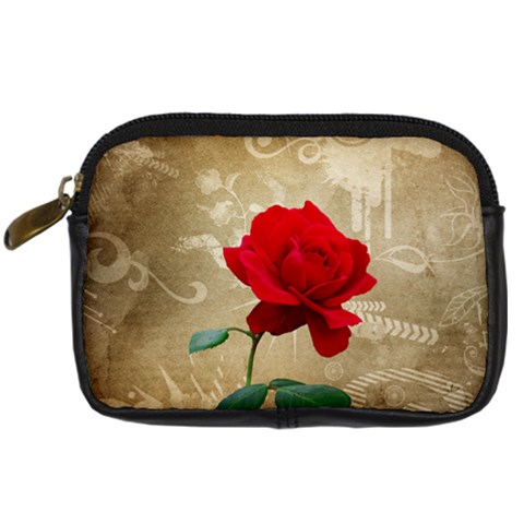 Red Rose Art Digital Camera Leather Case from ArtsNow.com Front
