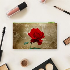 Red Rose Art Cosmetic Bag (Small) from ArtsNow.com Back