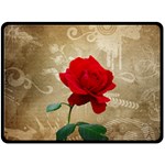 Red Rose Art Fleece Blanket (Large)