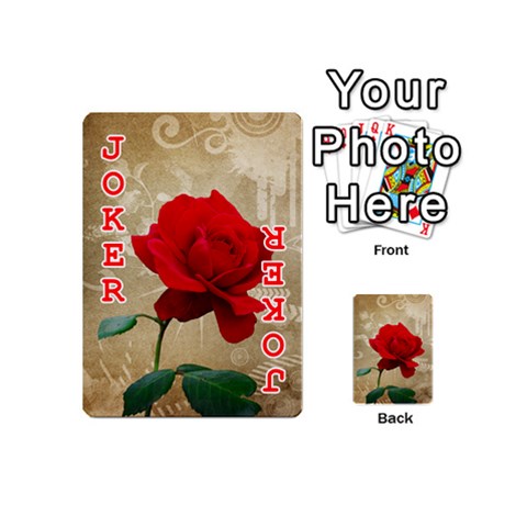 Red Rose Art Playing Cards 54 (Mini) from ArtsNow.com Front - Joker2