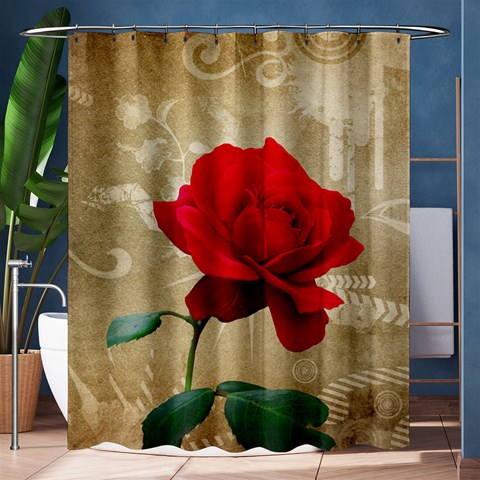 Red Rose Art Shower Curtain 60  x 72  (Medium) from ArtsNow.com 60 x72  Curtain