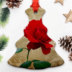 Red Rose Art Christmas Tree Ornament (Two Sides) from ArtsNow.com Front