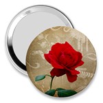 Red Rose Art 3  Handbag Mirror