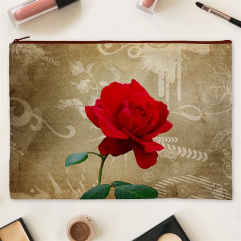 Red Rose Art Cosmetic Bag (XXXL) from ArtsNow.com Front