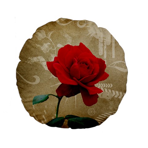 Red Rose Art Standard 15  Premium Round Cushion  from ArtsNow.com Front