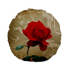 Red Rose Art Standard 15  Premium Round Cushion  from ArtsNow.com Front