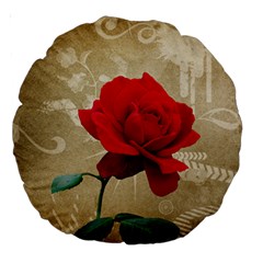 Red Rose Art Large 18  Premium Round Cushion  from ArtsNow.com Front