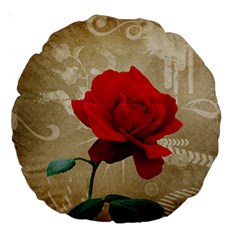 Red Rose Art Large 18  Premium Round Cushion  from ArtsNow.com Back