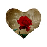 Red Rose Art Standard 16  Premium Heart Shape Cushion 