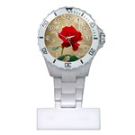 Red Rose Art Plastic Nurses Watch