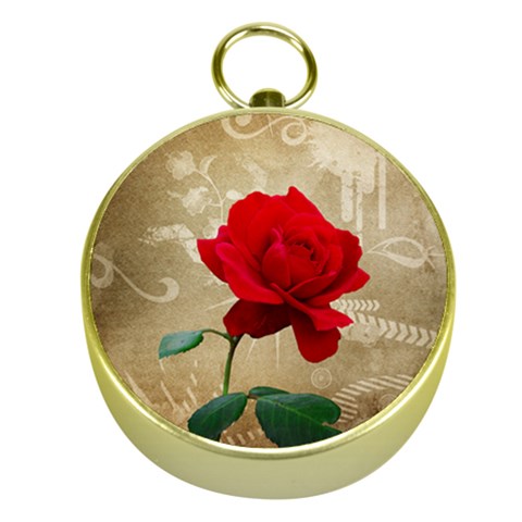 Red Rose Art Gold Compass from ArtsNow.com Front