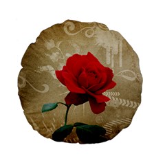 Red Rose Art Standard 15  Premium Flano Round Cushion  from ArtsNow.com Front