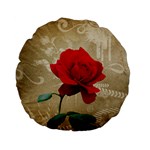 Red Rose Art Standard 15  Premium Flano Round Cushion 