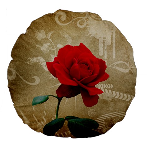 Red Rose Art Large 18  Premium Flano Round Cushion  from ArtsNow.com Front