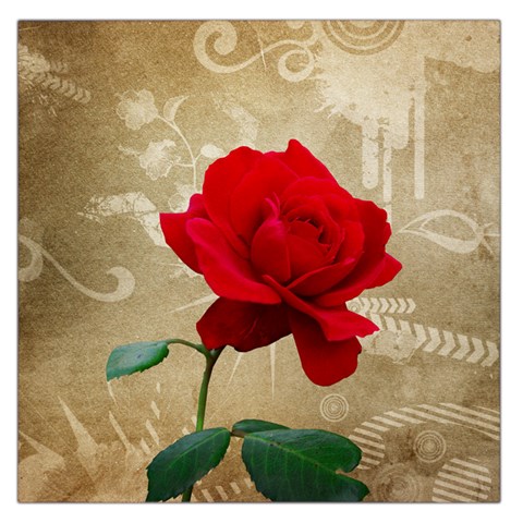 Red Rose Art Large Satin Scarf (Square) from ArtsNow.com Front