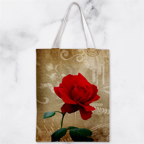 Red Rose Art Zipper Classic Tote Bag from ArtsNow.com Front