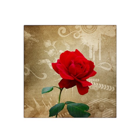 Red Rose Art Satin Bandana Scarf from ArtsNow.com Front