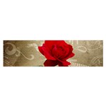Red Rose Art Satin Scarf (Oblong)
