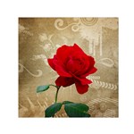 Red Rose Art Small Satin Scarf (Square)