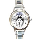 Wolf Moon Mountains Round Italian Charm Watch