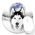 Wolf Moon Mountains Round Mousepad