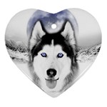 Wolf Moon Mountains Ornament (Heart)