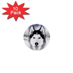 Wolf Moon Mountains 1  Mini Button (10 pack) 