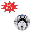 Wolf Moon Mountains 1  Mini Button (100 pack) 