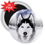 Wolf Moon Mountains 3  Magnet (10 pack)