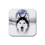 Wolf Moon Mountains Rubber Coaster (Square)