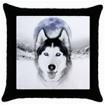 Wolf Moon Mountains Throw Pillow Case (Black)