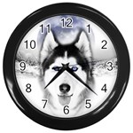 Wolf Moon Mountains Wall Clock (Black)