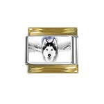 Wolf Moon Mountains Gold Trim Italian Charm (9mm)