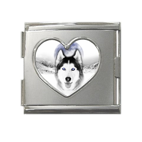 Wolf Moon Mountains Mega Link Heart Italian Charm (18mm) from ArtsNow.com Front