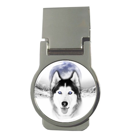 Wolf Moon Mountains Money Clip (Round) from ArtsNow.com Front