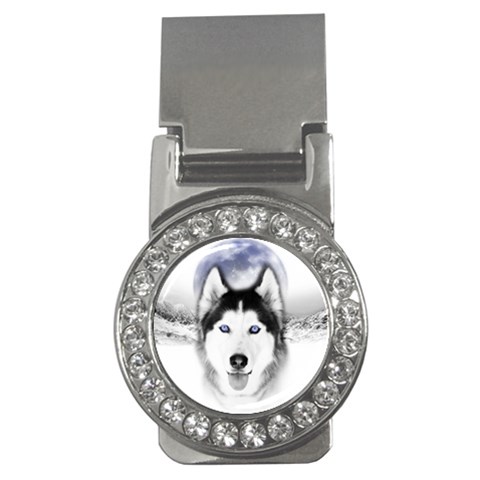 Wolf Moon Mountains Money Clip (CZ) from ArtsNow.com Front