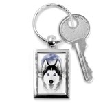 Wolf Moon Mountains Key Chain (Rectangle)